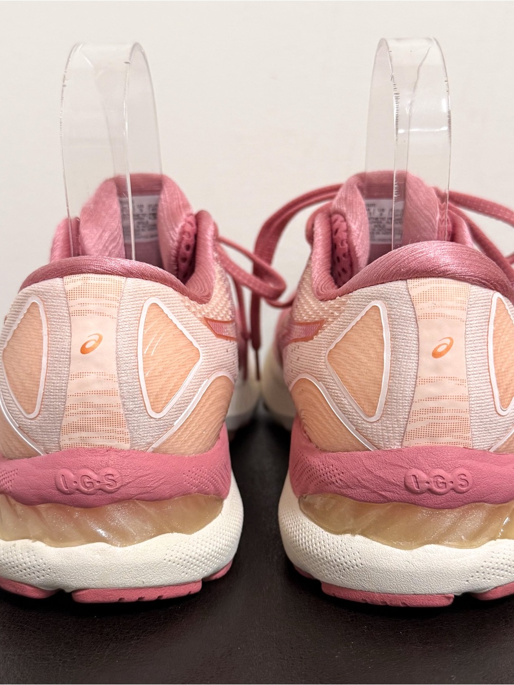 Asics Gel Nimbus 23 Smokey Rose Pure Bronze Pink Cream Running Sneakers 9 - Picture 8 of 12